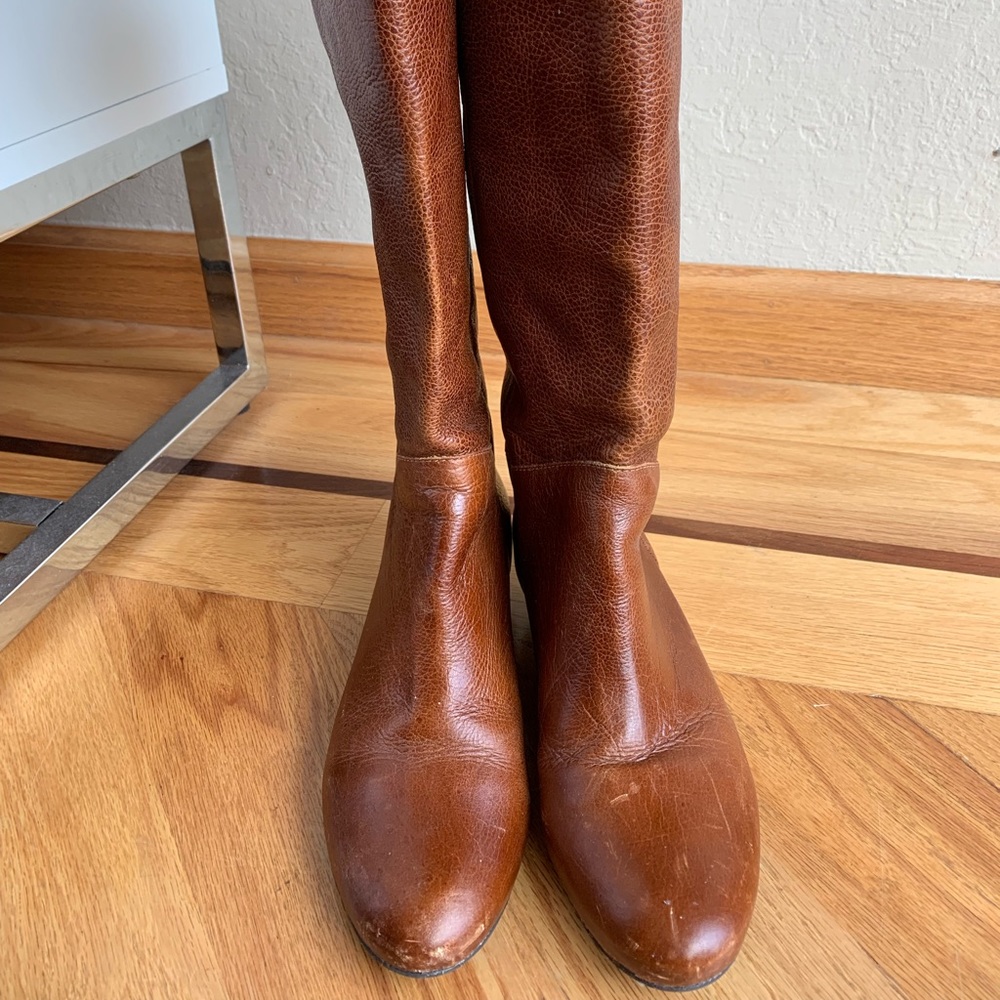 Steven Intyce wedge cognac boots